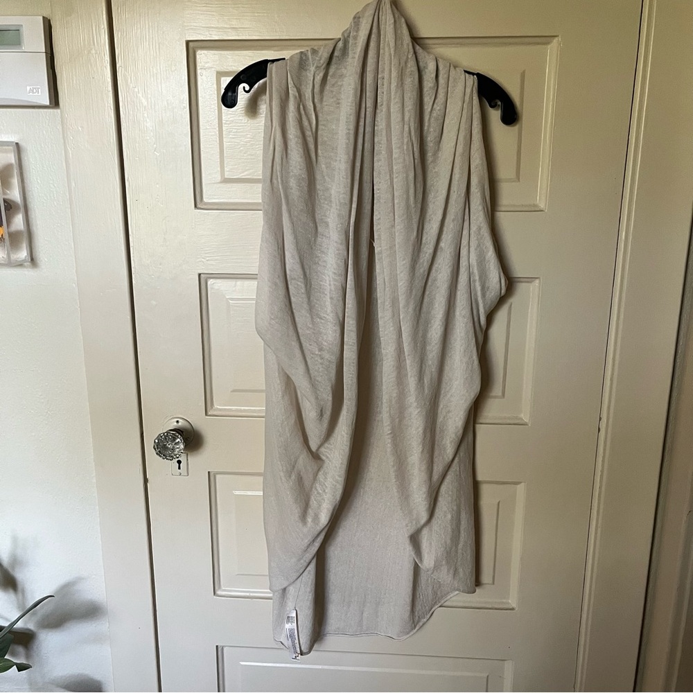 The Fisher project cream cowl shawl vest